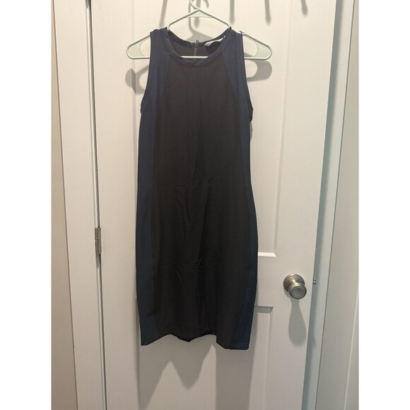 Athleta S Small En Route Dress colorblock Black Navy Blue Sleeveless Boho - Picture 2 of 4